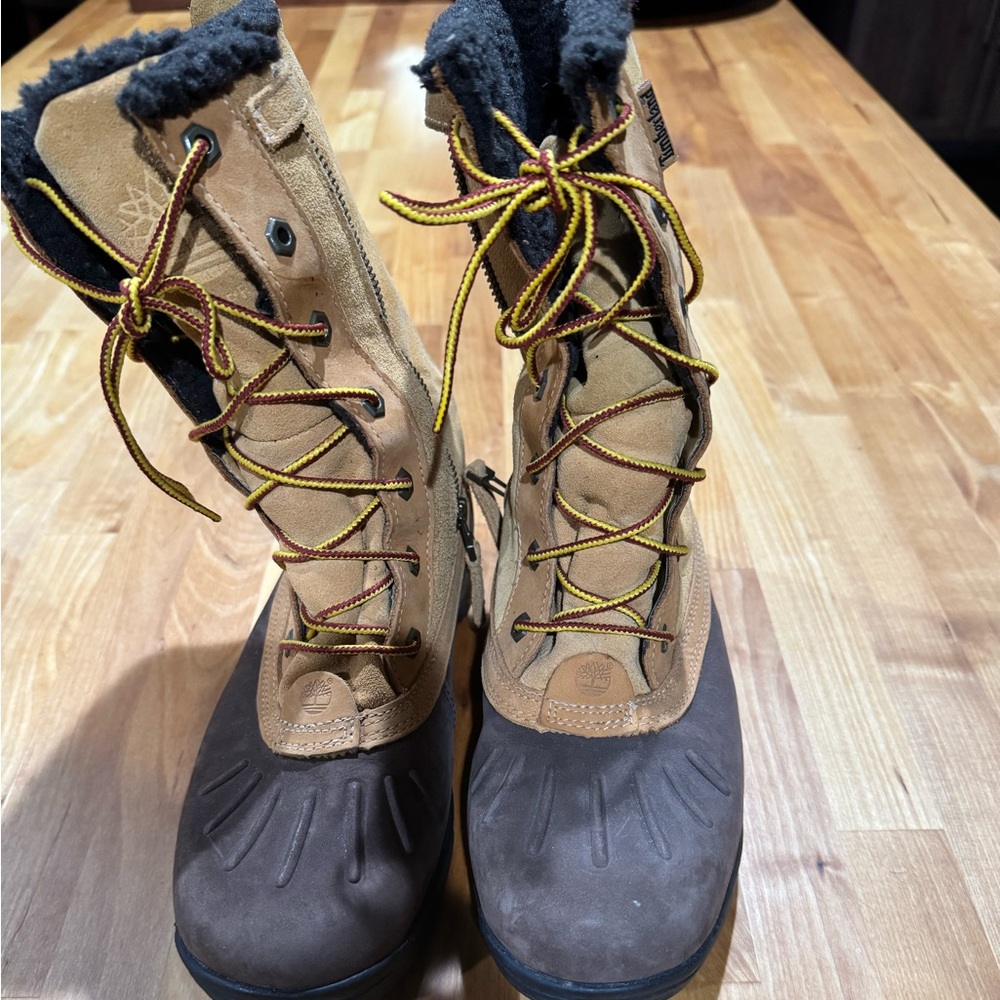 Timberland Brown and Tan Lace Up Boots